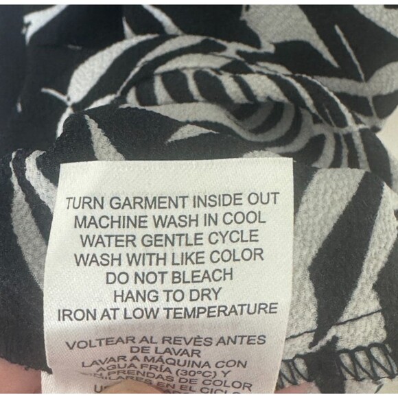 Mario Serrani Italy Womens Swim Coverup L Tropical Black White Quality V-Neck - Picture 5 of 8